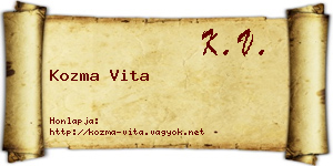 Kozma Vita névjegykártya